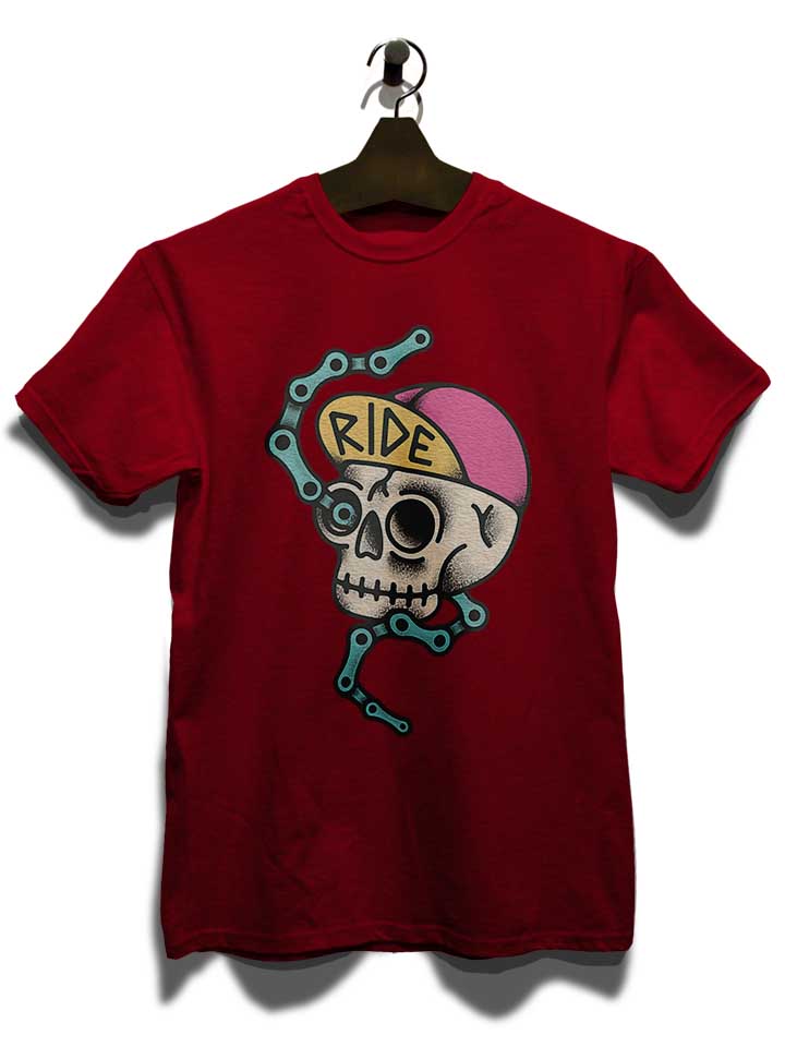 ride-skull-t-shirt bordeaux 3