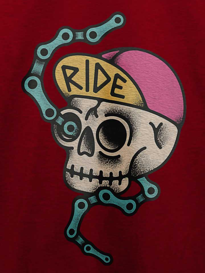 ride-skull-t-shirt bordeaux 4