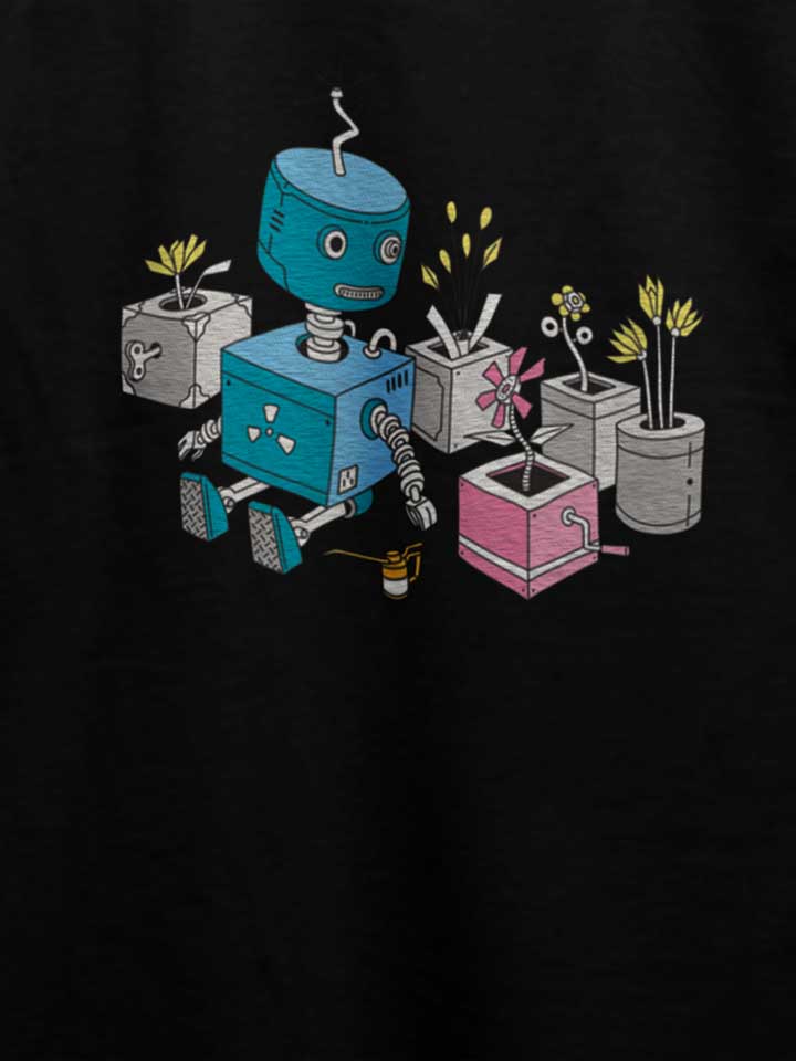 robot-and-flowers-t-shirt schwarz 4