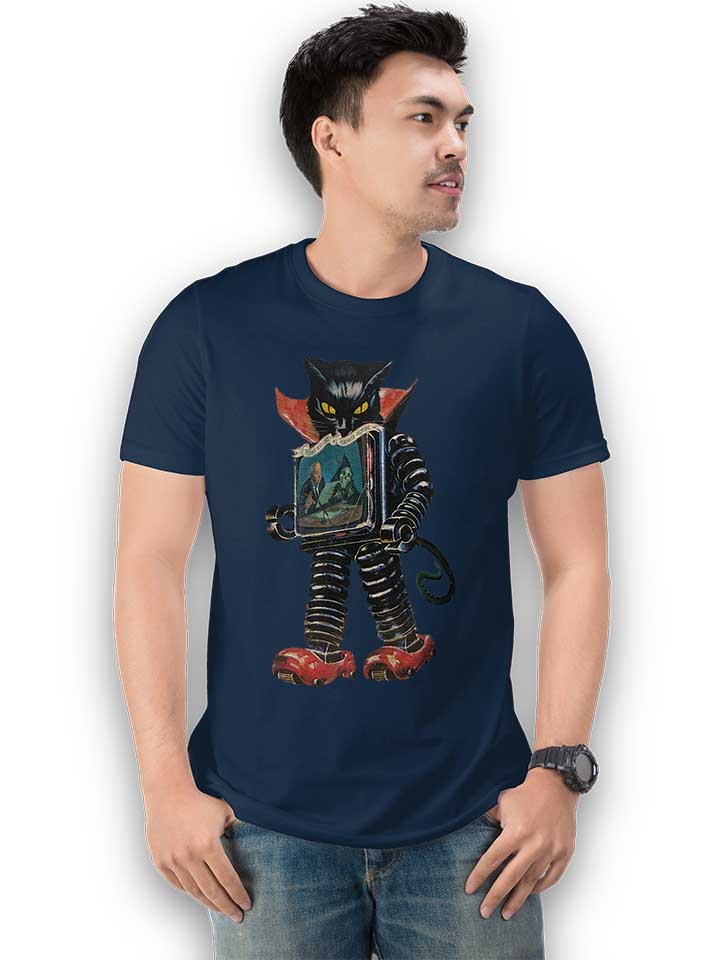 robot-cat-t-shirt dunkelblau 2