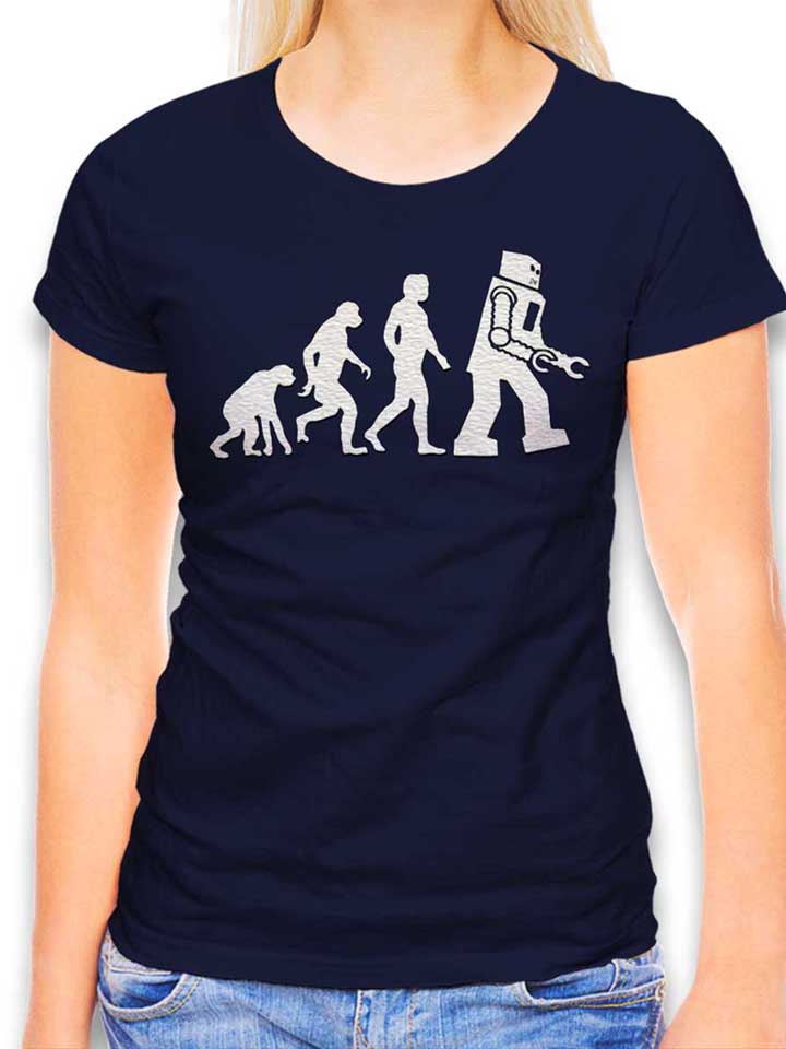 Robot Evolution Big Bang Theory Damen T-Shirt dunkelblau L