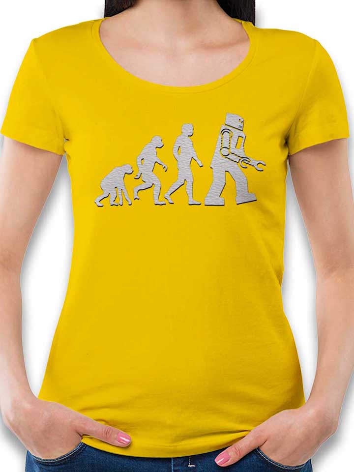 Robot Evolution Big Bang Theory Womens T-Shirt yellow L