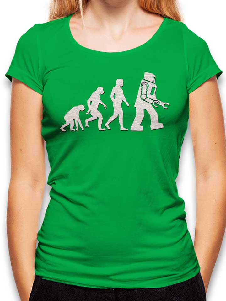 Robot Evolution Big Bang Theory Womens T-Shirt green L