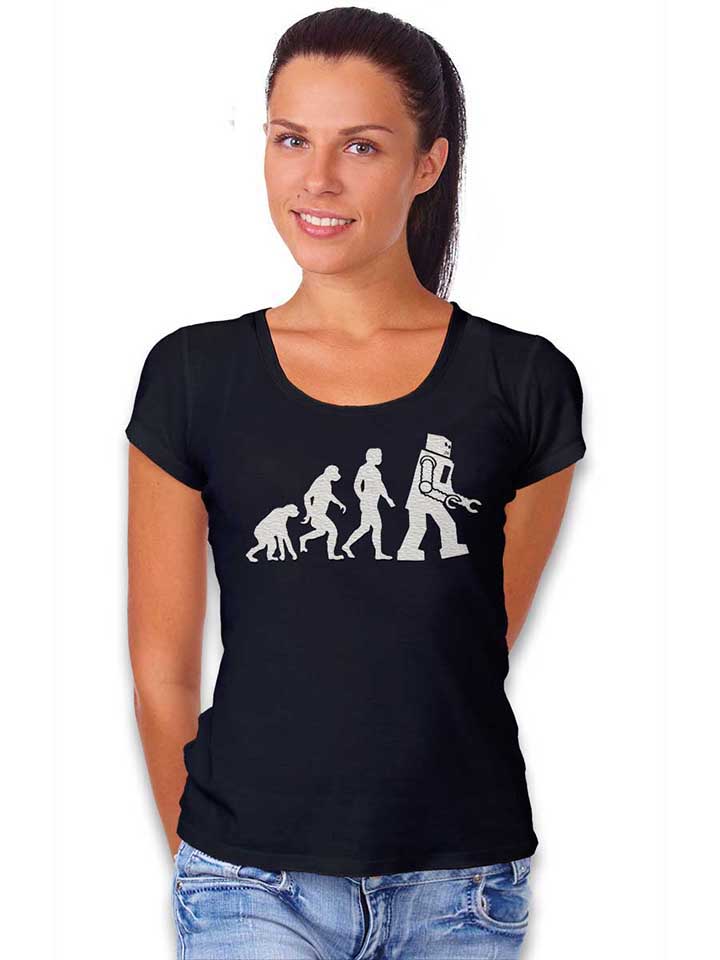 robot-evolution-big-bang-theory-damen-t-shirt schwarz 2