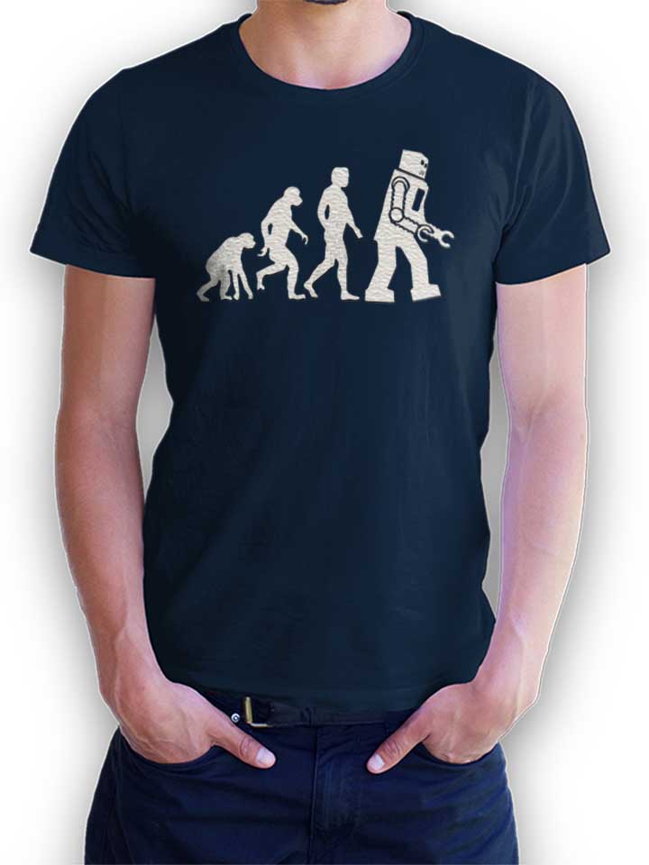 robot-evolution-big-bang-theory-t-shirt dunkelblau 1