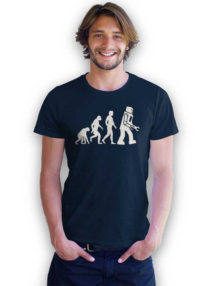 robot-evolution-big-bang-theory-t-shirt dunkelblau 2
