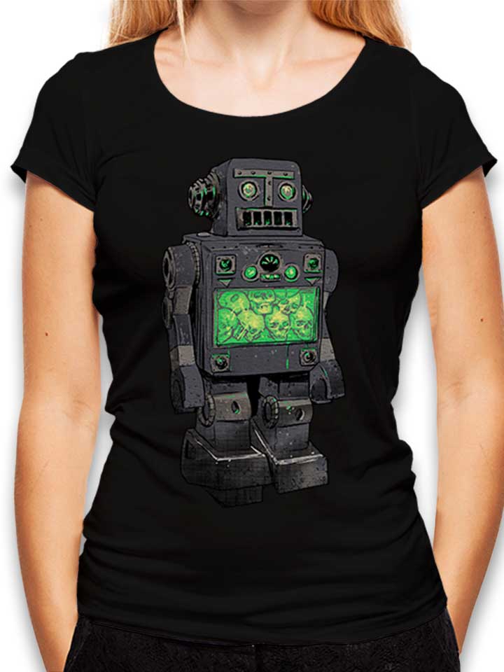 Robot Skulls Damen T-Shirt schwarz L