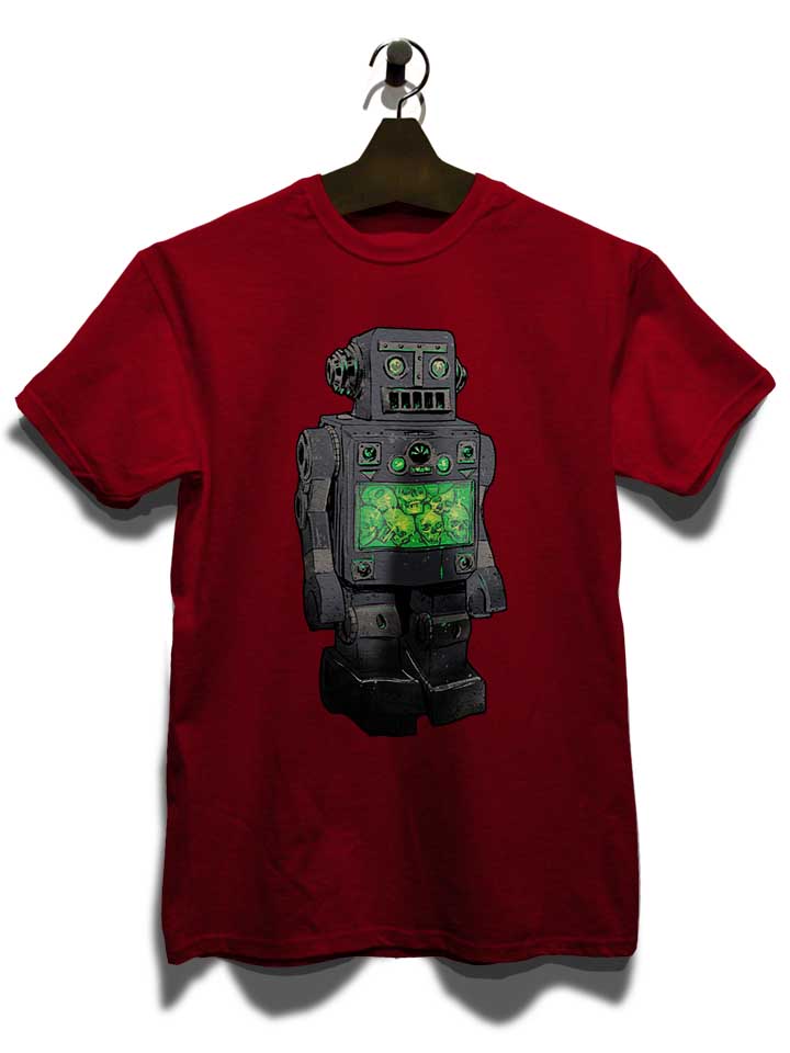 robot-skulls-t-shirt bordeaux 3