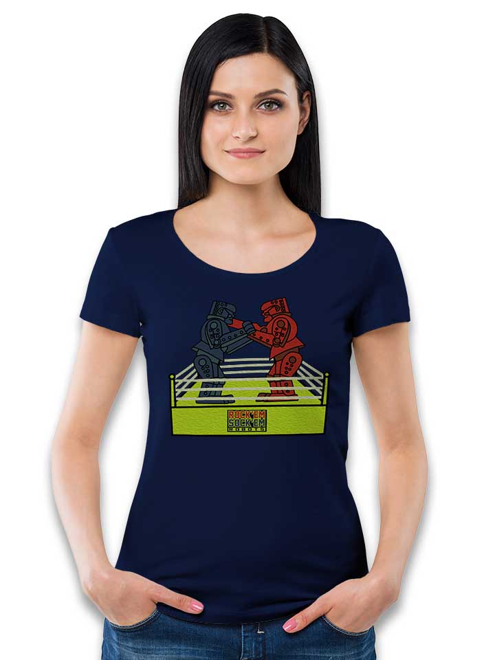 rock-em-sock-em-robots-damen-t-shirt dunkelblau 2