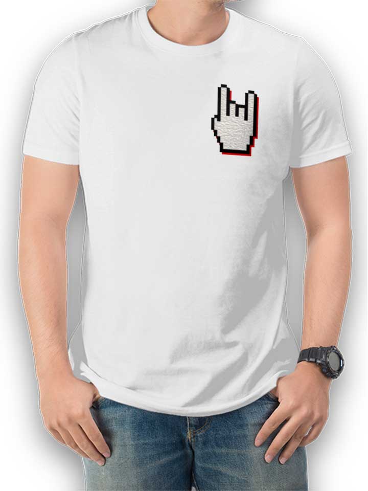 rock-n-roll-pommesgabel-chest-print-t-shirt weiss 1