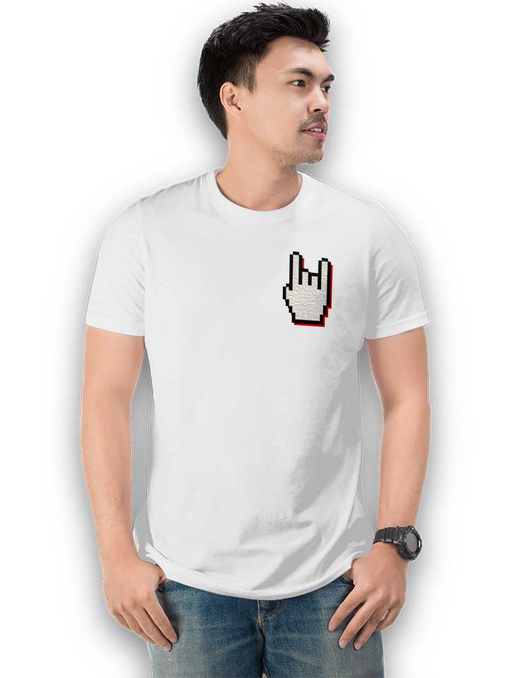 rock-n-roll-pommesgabel-chest-print-t-shirt weiss 2