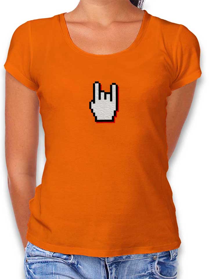 rock-n-roll-pommesgabel-damen-t-shirt orange 1