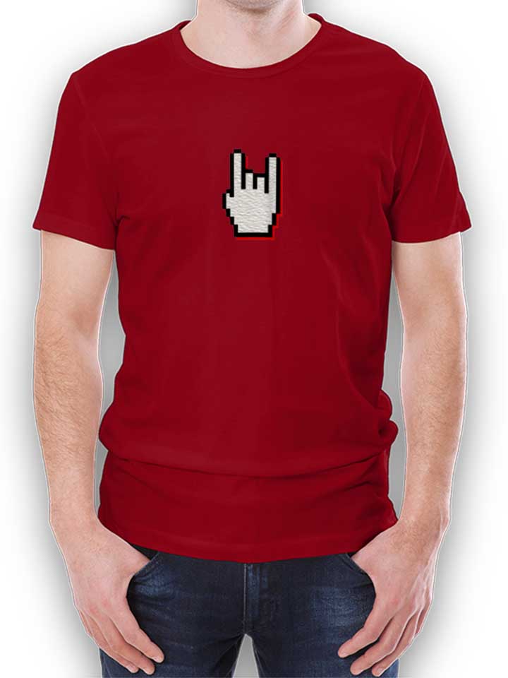 rock-n-roll-pommesgabel-t-shirt bordeaux 1