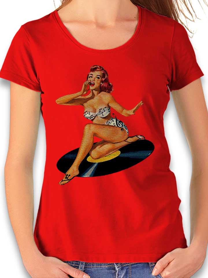 Rockabilly Goddess T-Shirt Donna rosso L