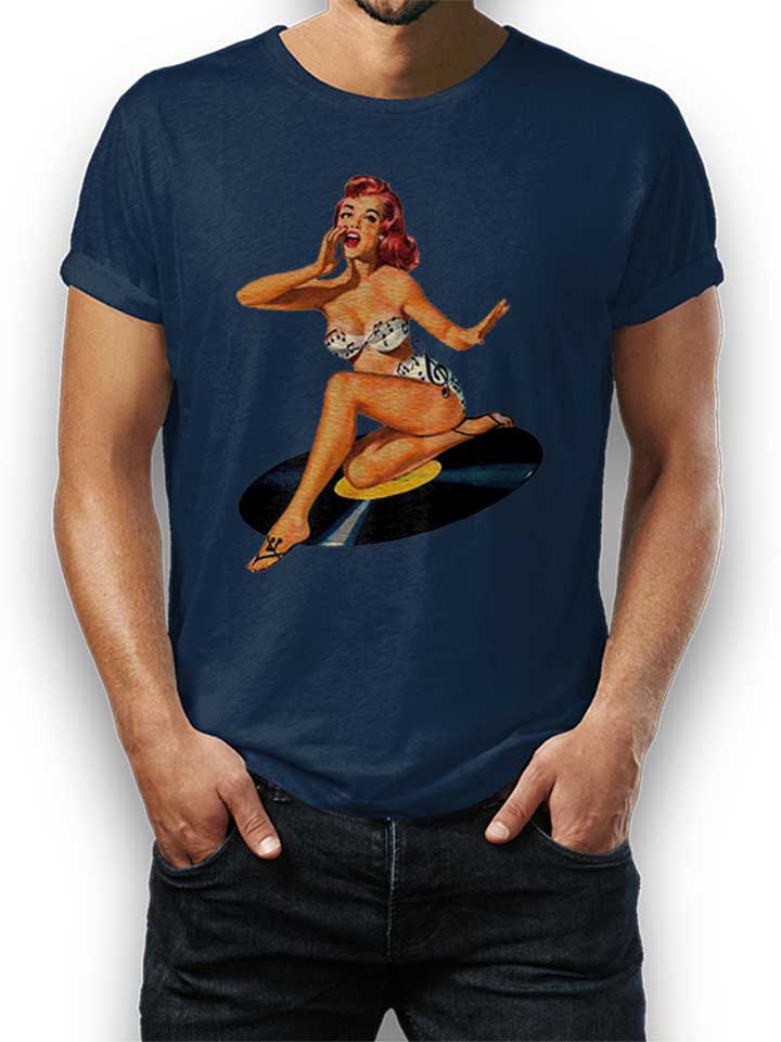 Rockabilly Goddess T-Shirt dunkelblau L