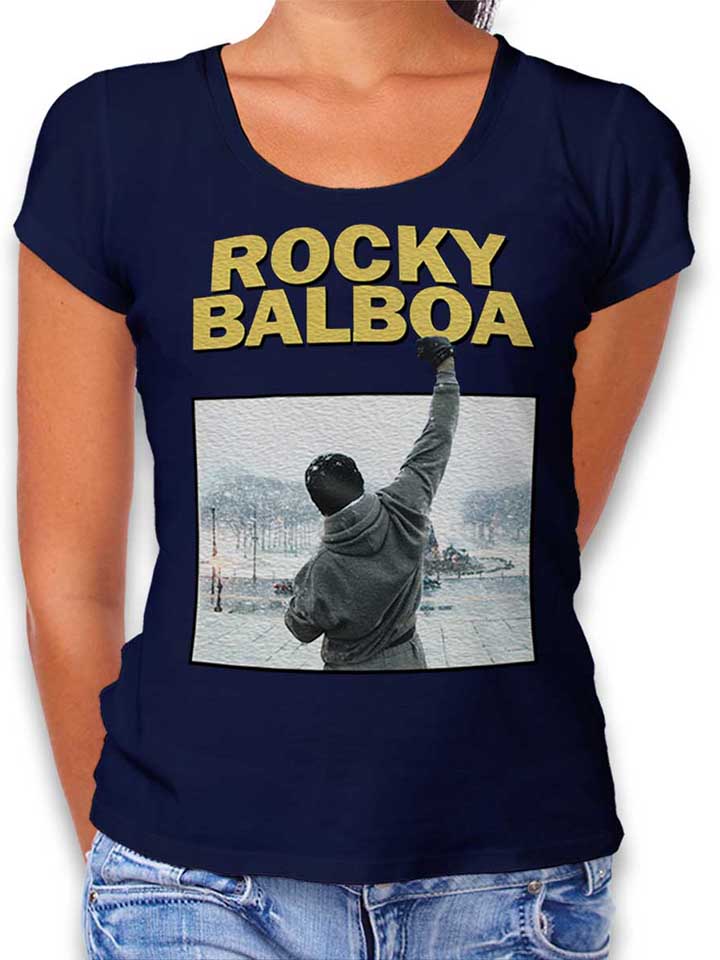 Rocky Balboa Damen T-Shirt dunkelblau L