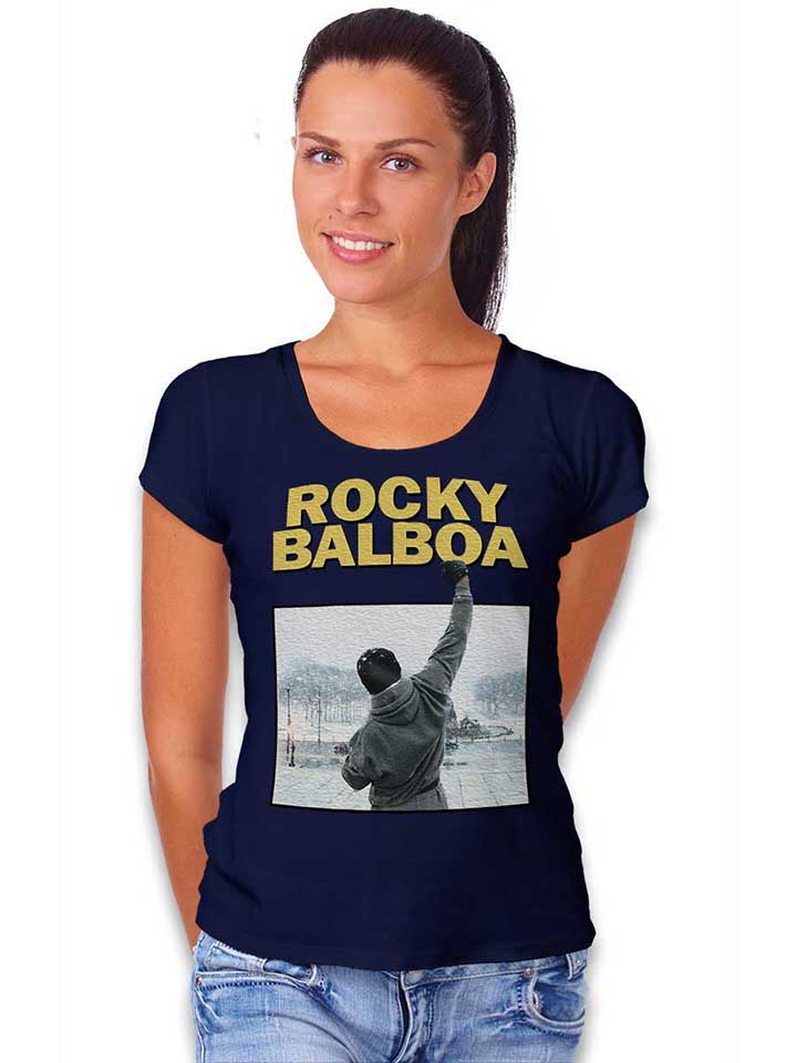 rocky-balboa-damen-t-shirt dunkelblau 2