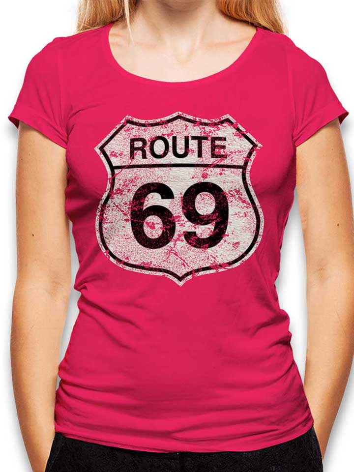 route-69-damen-t-shirt fuchsia 1