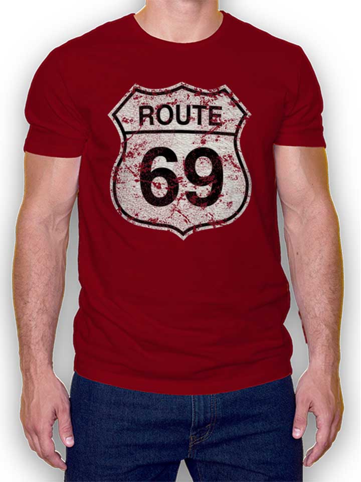 route-69-t-shirt bordeaux 1