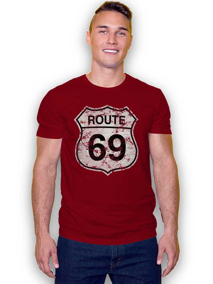 route-69-t-shirt bordeaux 2