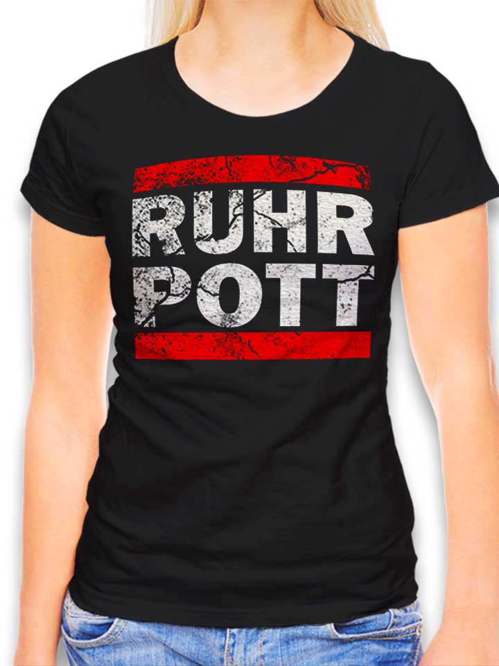 Ruhr Pott Vintage Womens T-Shirt black L