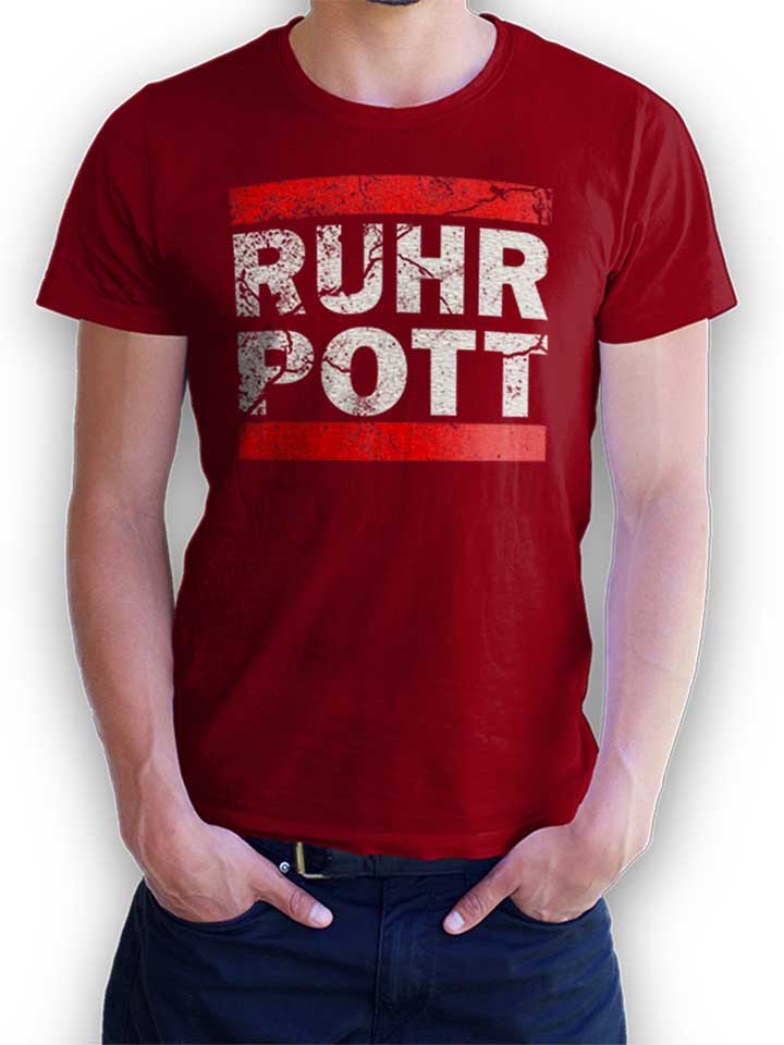 ruhr-pott-vintage-t-shirt bordeaux 1