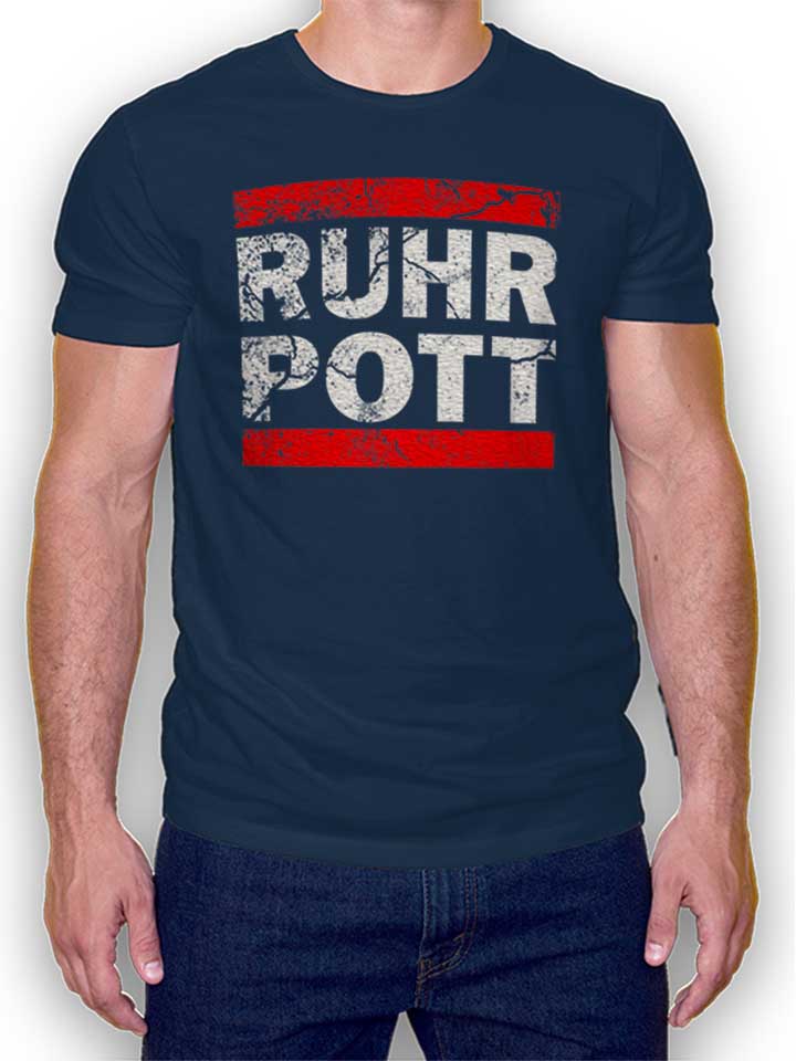 Ruhr Pott Vintage T-Shirt bleu-marine L