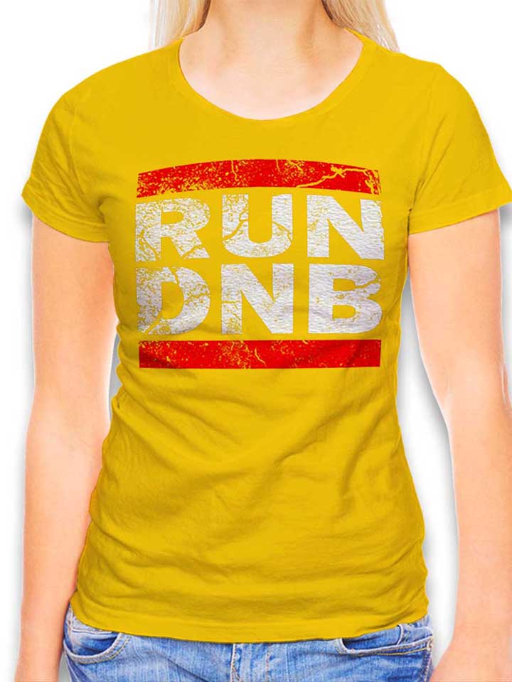 Run Dnb Vintage Womens T-Shirt yellow L
