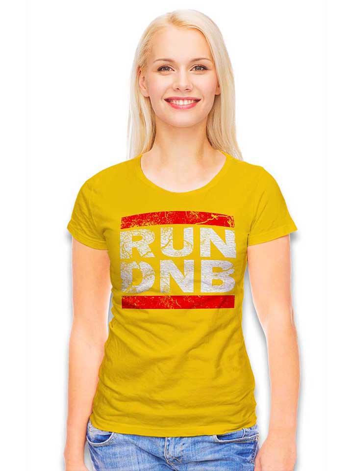 run-dnb-vintage-damen-t-shirt gelb 2