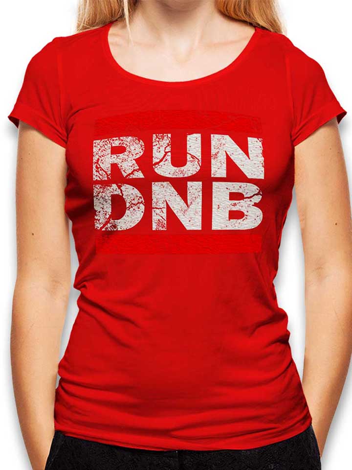 run-dnb-vintage-damen-t-shirt rot 1