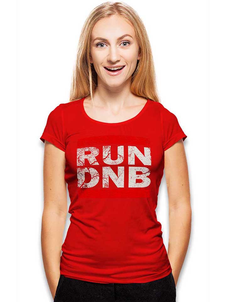 run-dnb-vintage-damen-t-shirt rot 2