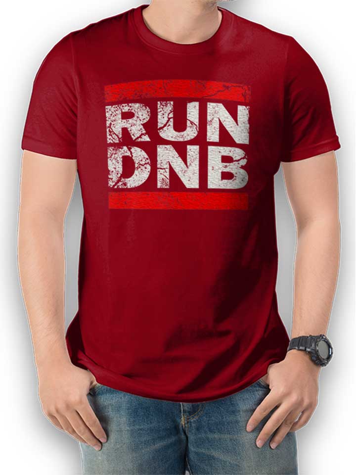 run-dnb-vintage-t-shirt bordeaux 1