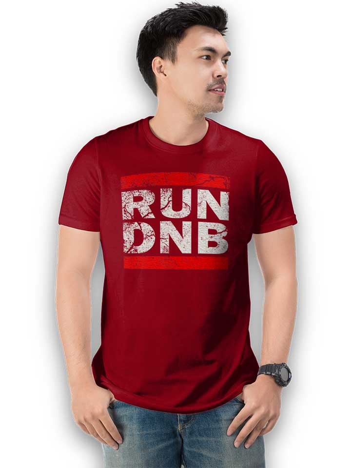 run-dnb-vintage-t-shirt bordeaux 2