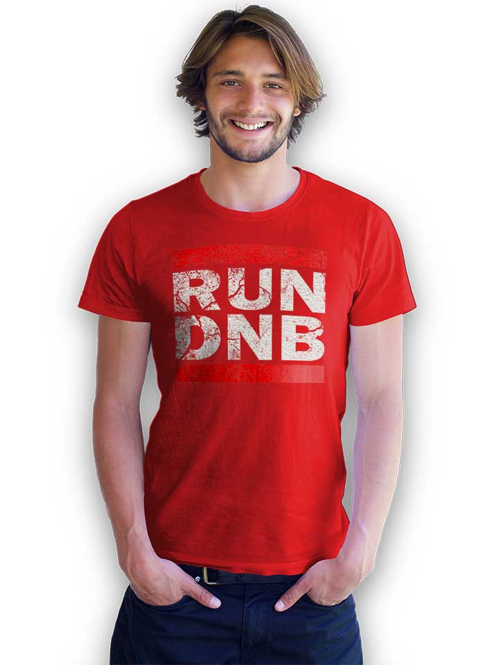 run-dnb-vintage-t-shirt rot 2