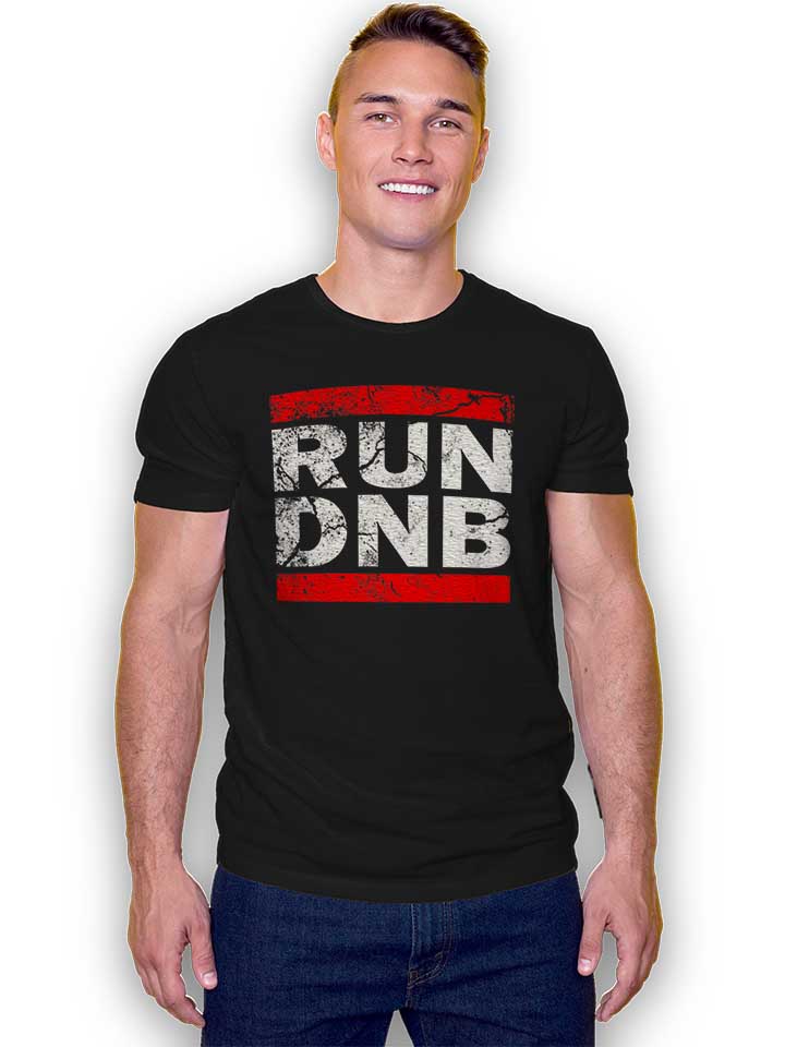 run-dnb-vintage-t-shirt schwarz 2