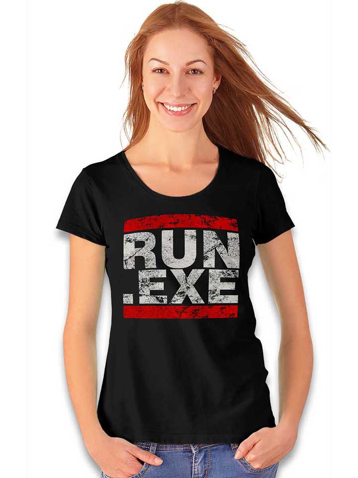 run-exe-vintage-damen-t-shirt schwarz 2