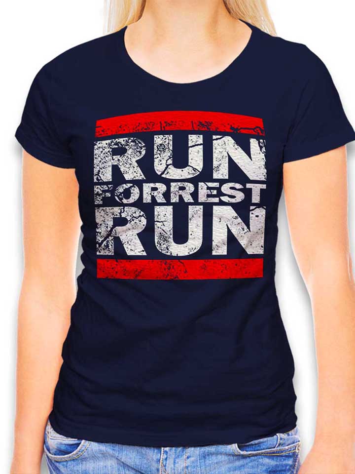 Run Forrest Run Damen T-Shirt dunkelblau L