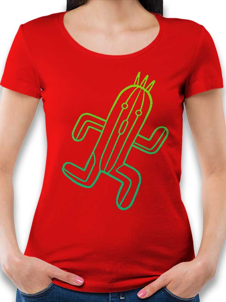 Running Cactus Damen T-Shirt rot L