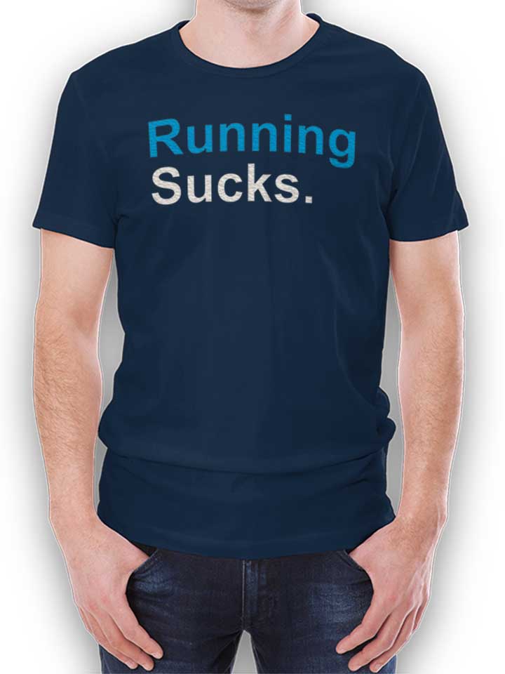 Running Sucks T-Shirt blu-oltemare L