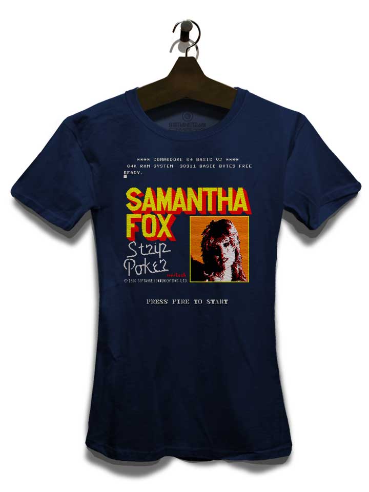 samantha-fox-strip-poker-damen-t-shirt dunkelblau 3