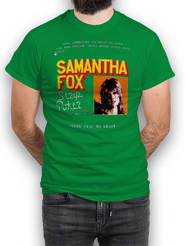 Samantha Fox Strip Poker T-Shirt vert L
