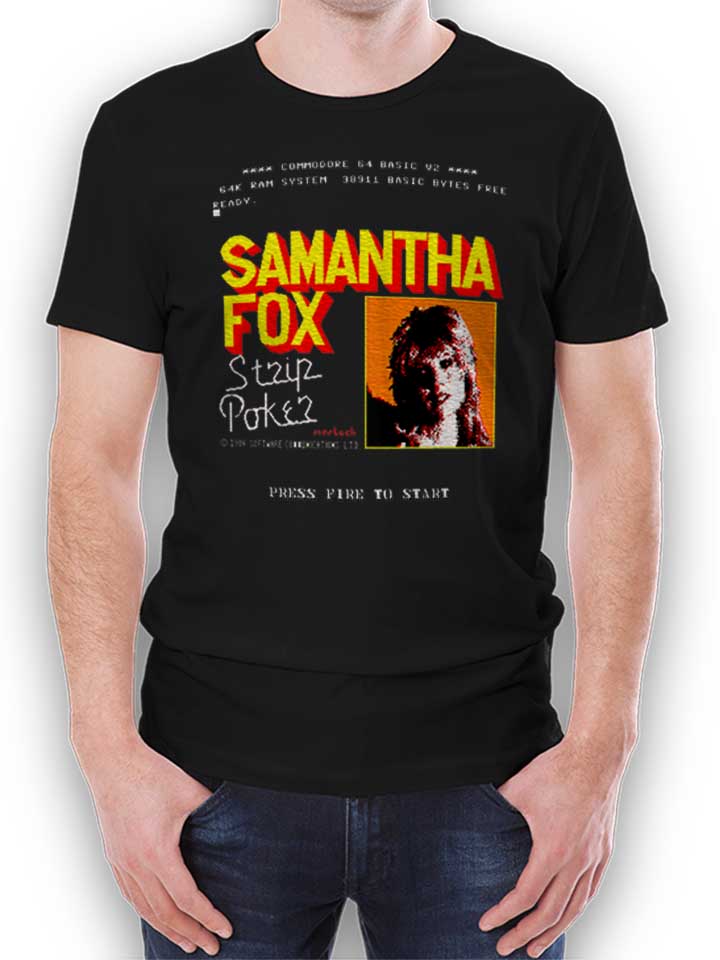 Samantha Fox Strip Poker T-Shirt schwarz L