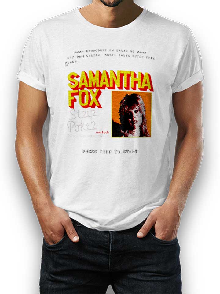 Samantha Fox Strip Poker T-Shirt bianco L