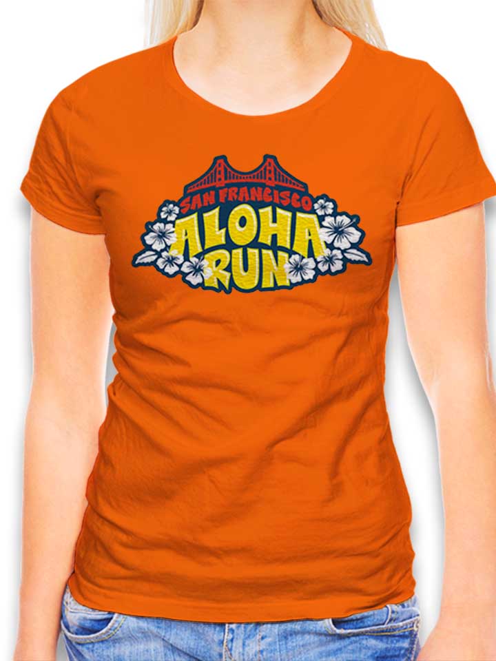 San Francisco Aloha Run T-Shirt Donna arancione L