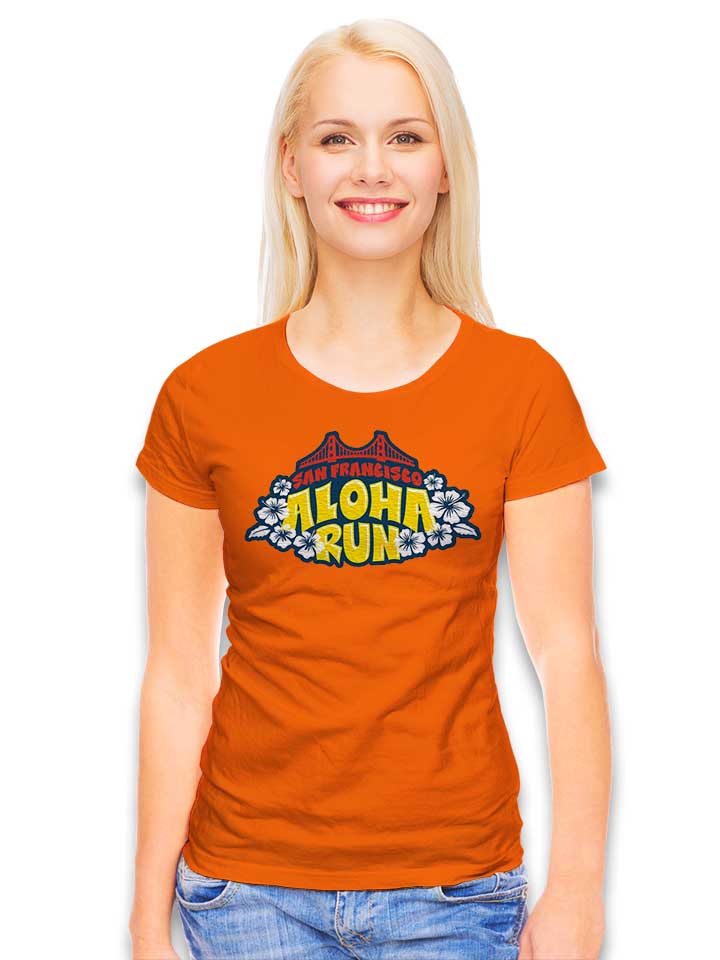 san-francisco-aloha-run-damen-t-shirt orange 2