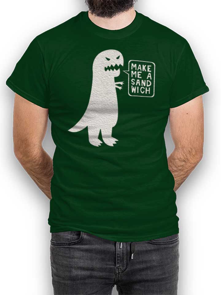 Sandwich Dinosaur Camiseta verde-oscuro L
