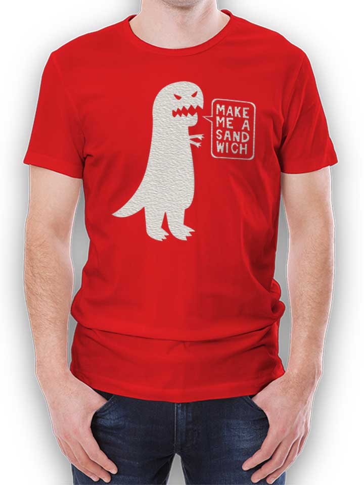Sandwich Dinosaur T-Shirt red L