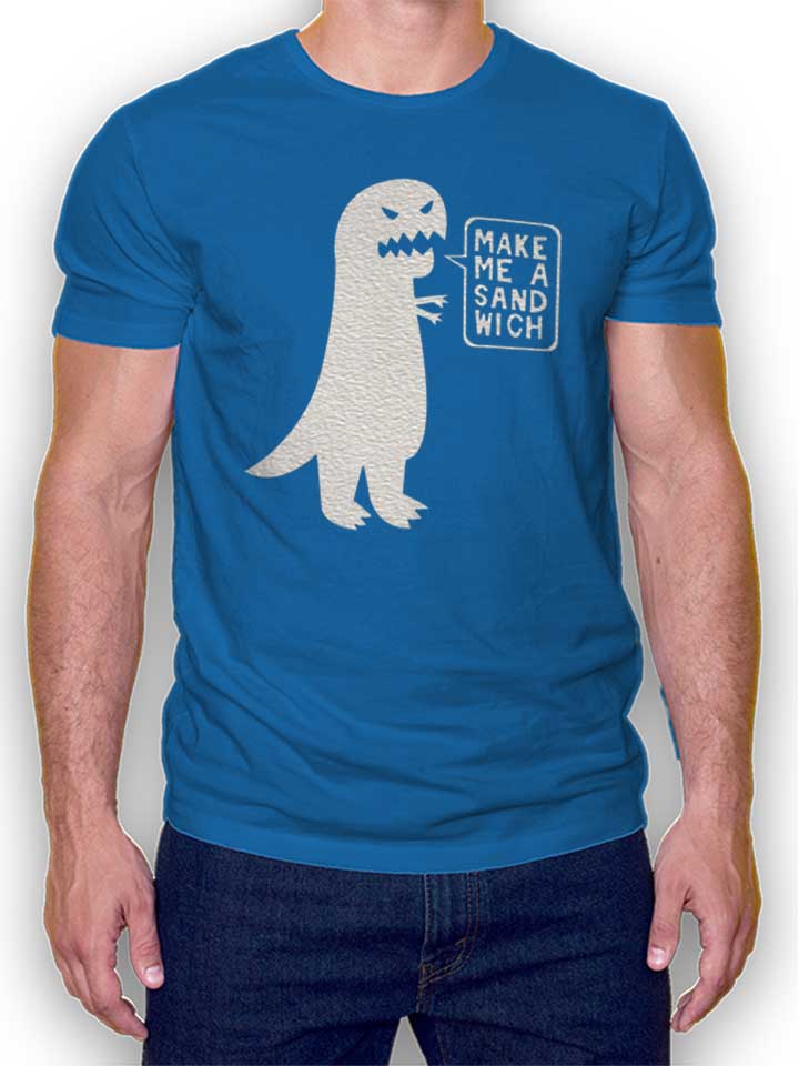 Sandwich Dinosaur Camiseta azul-real L