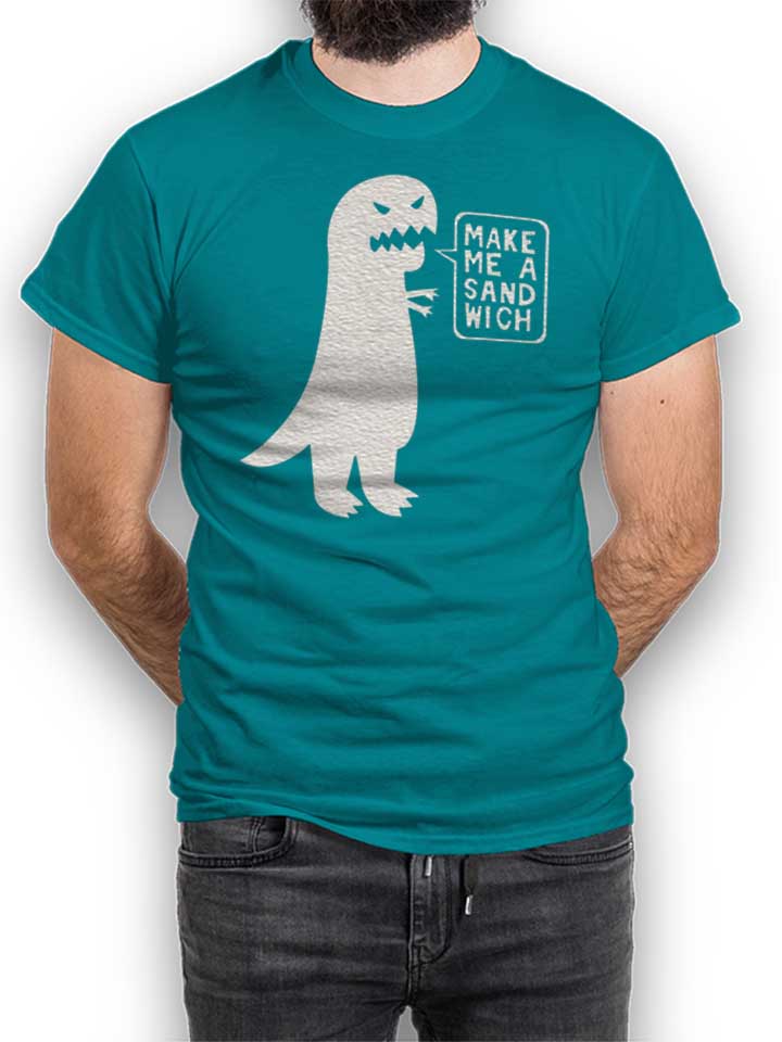 Sandwich Dinosaur T-Shirt turchese L