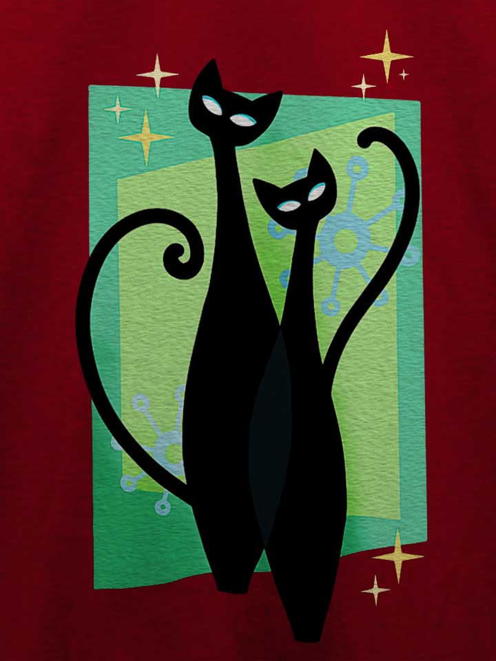 sassy-sparkling-atomic-age-black-kitschy-cats-t-shirt bordeaux 4